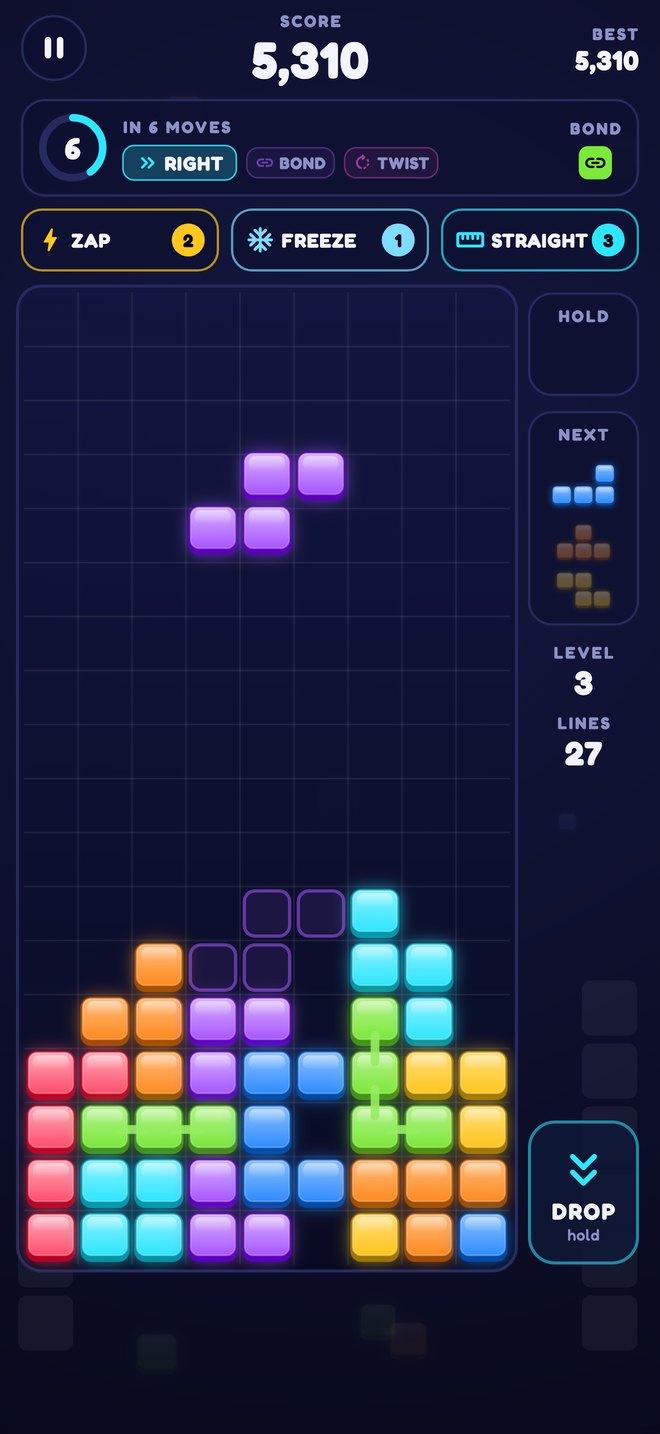 Wrapstack screenshot: Bond colours to burst them