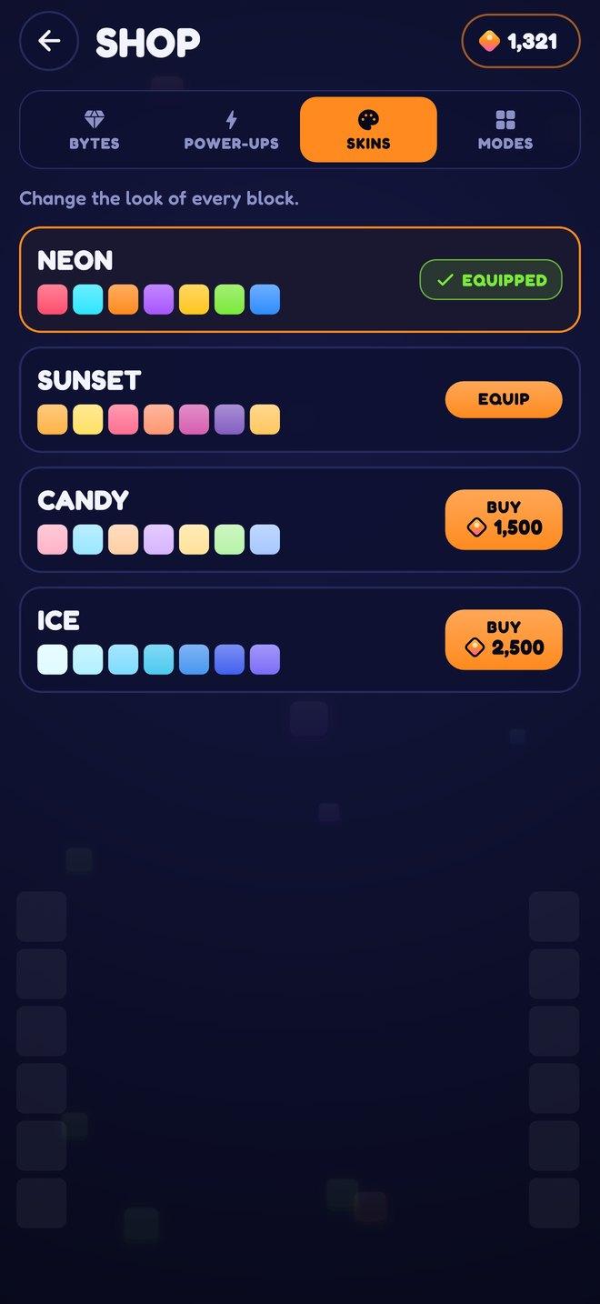 Wrapstack screenshot: Unlock skins and power-ups